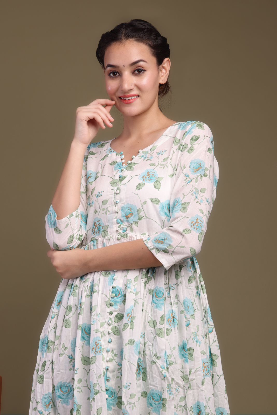 cotton printed kurti pant set