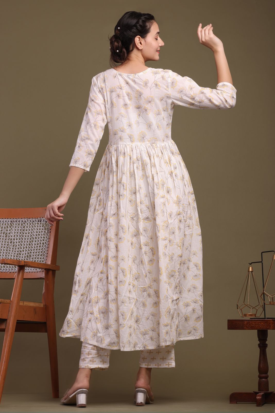 cotton printed kurti pant set