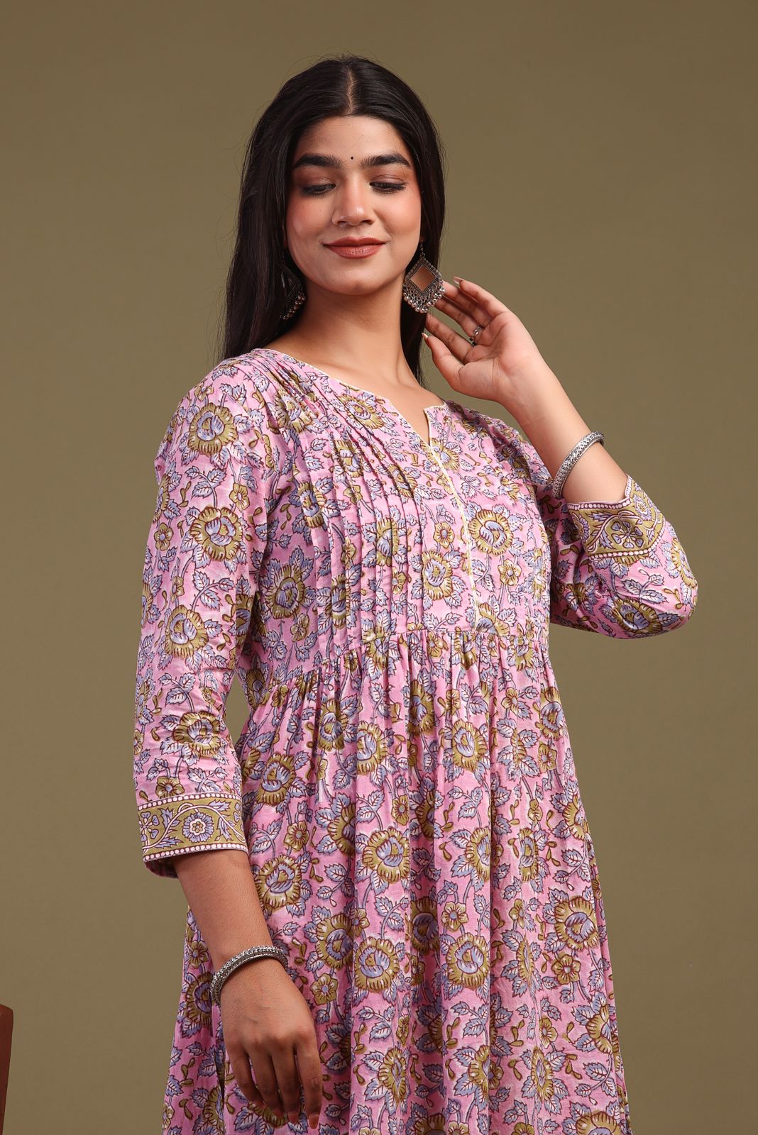 cotton printed kurti pant set