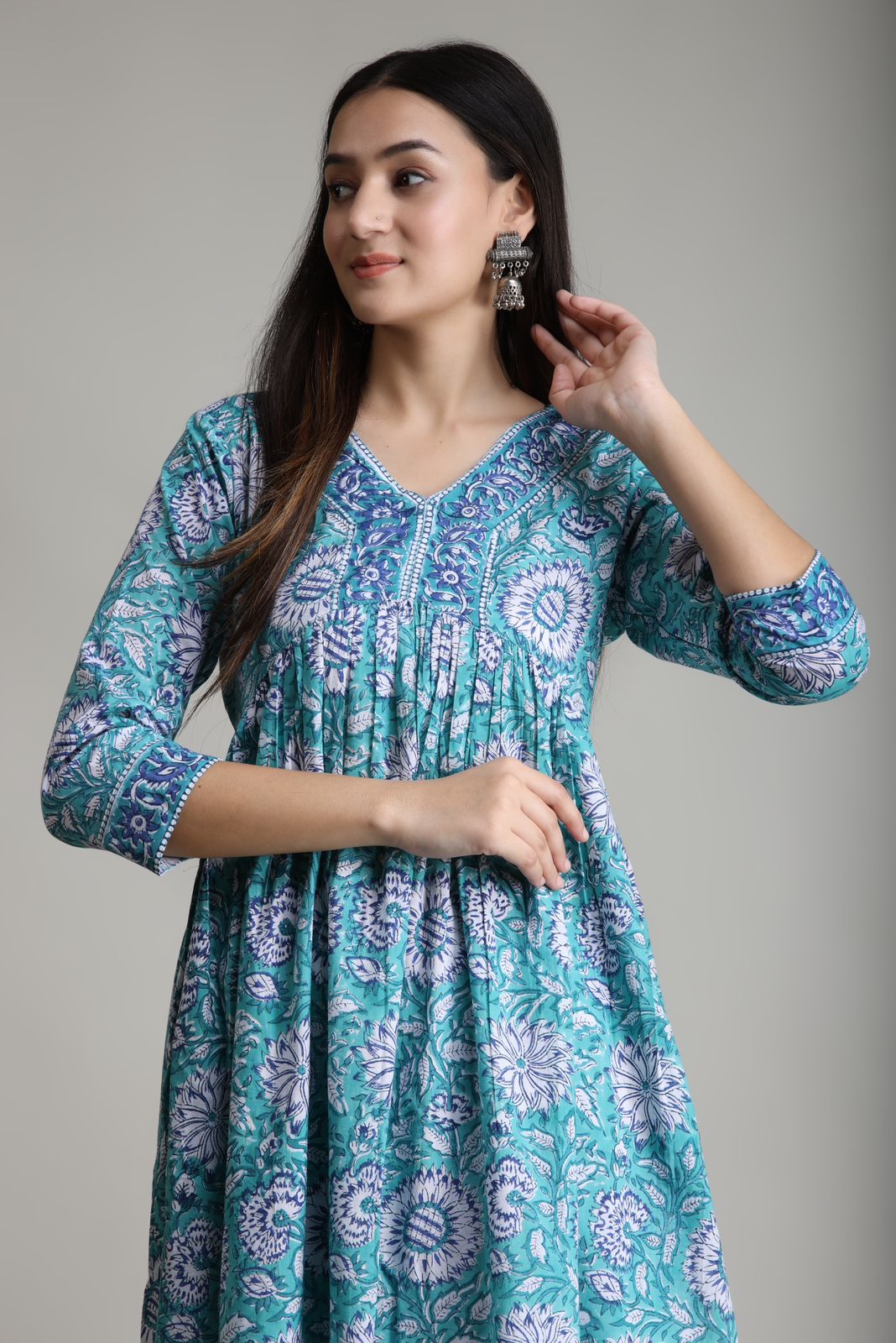 cotton printed kurti pant set