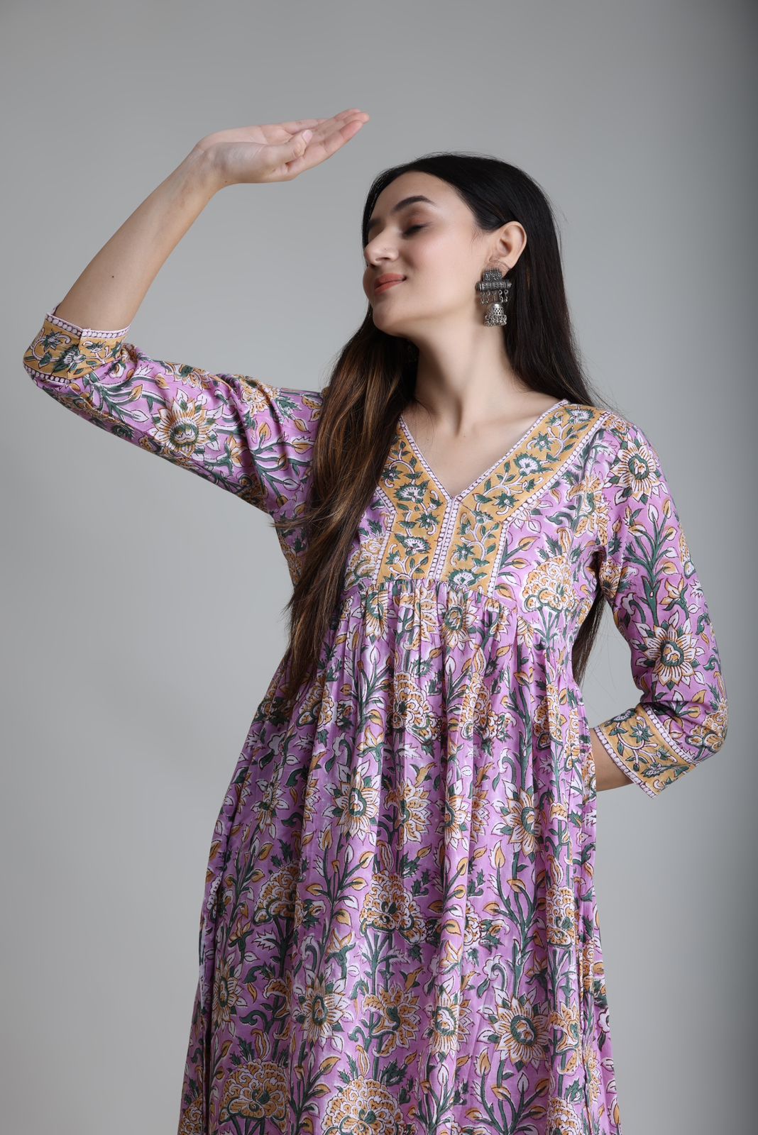 cotton printed kurti pant set