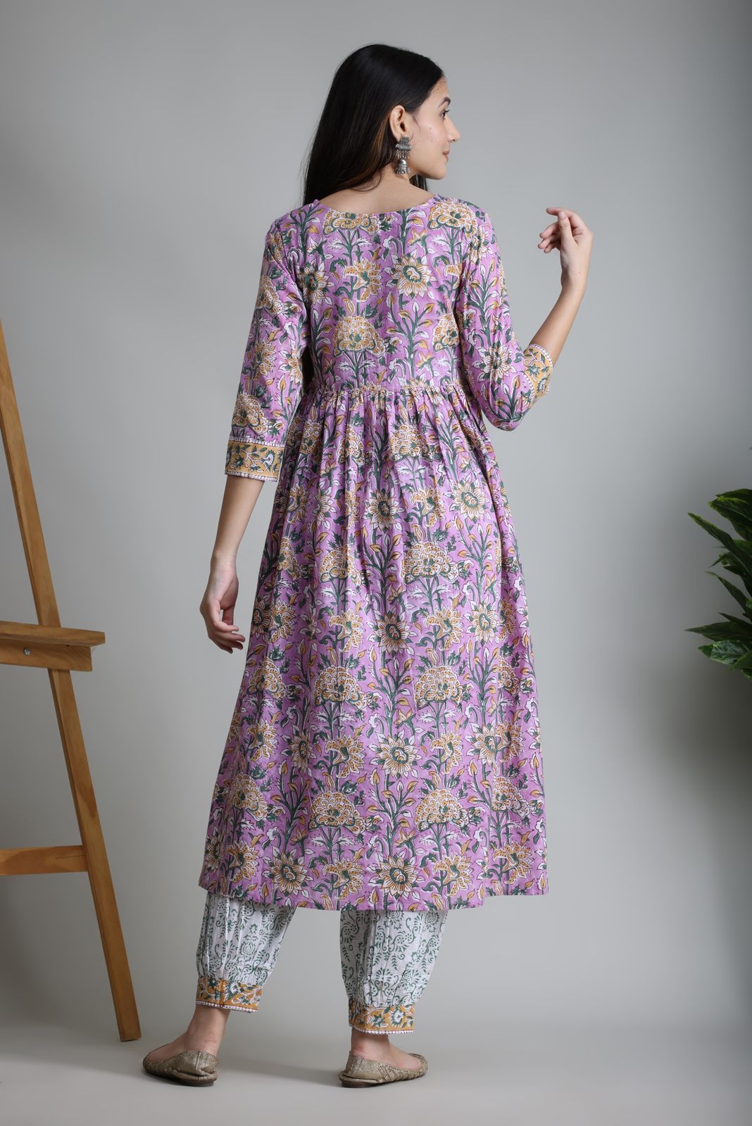 cotton printed kurti pant set