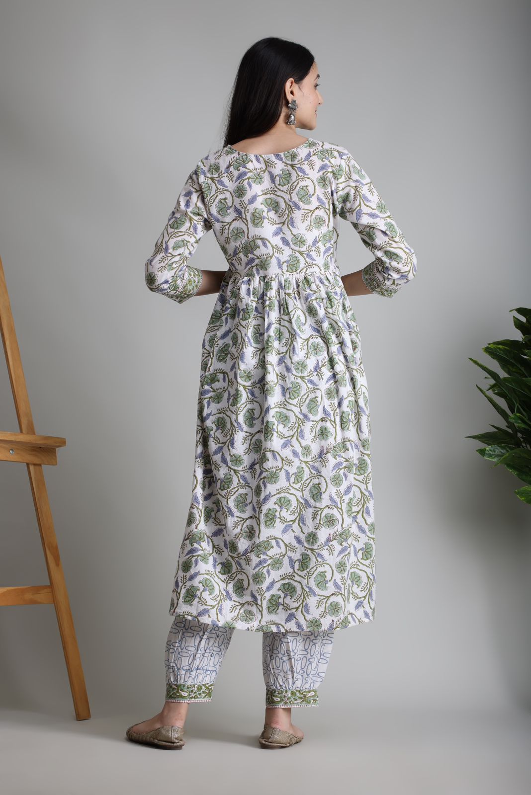 cotton printed kurti pant set