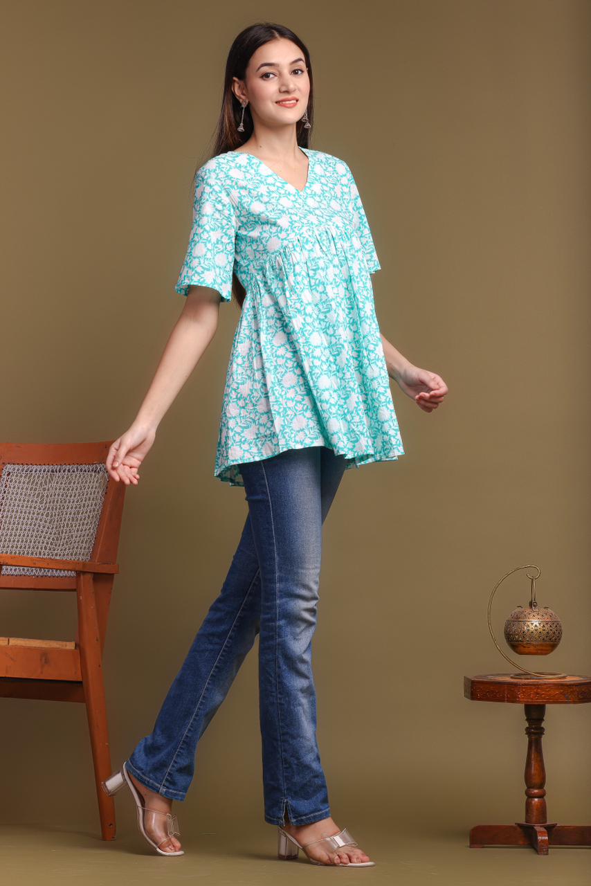 cotton printed top / dress