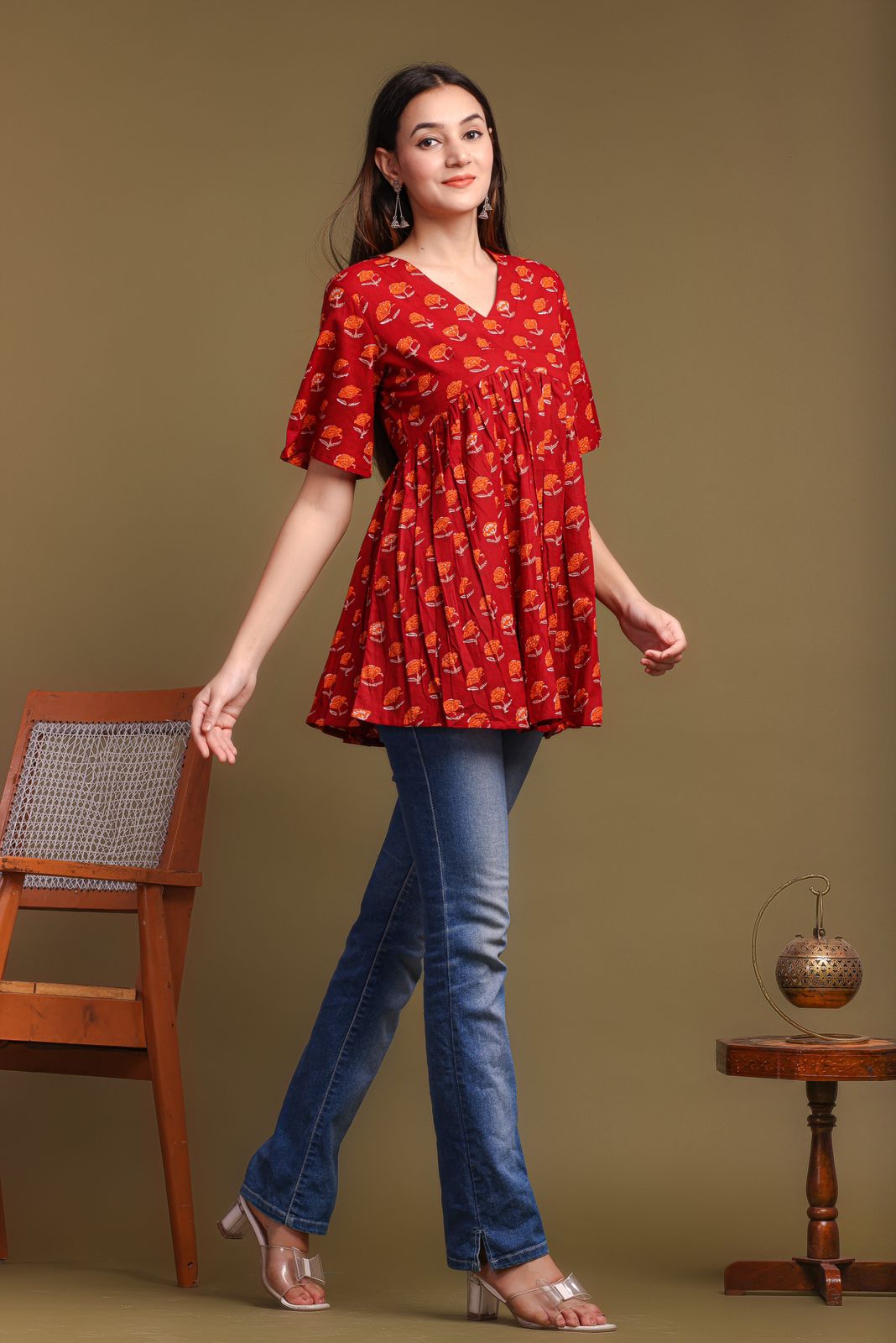 cotton printed top / dress