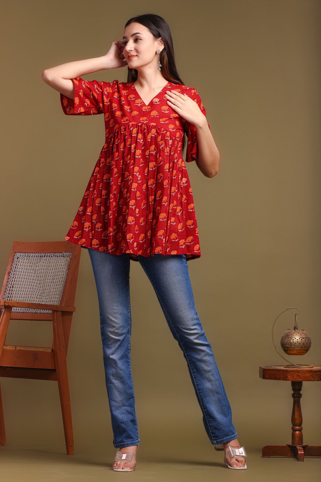 cotton printed top / dress
