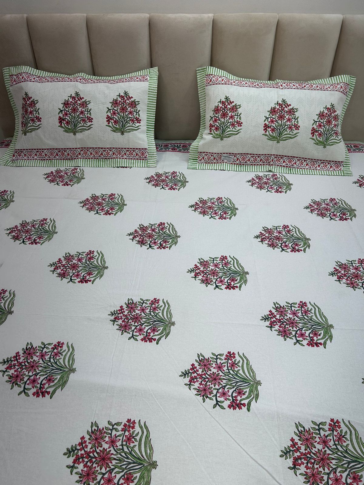 hand block printed bedsheet