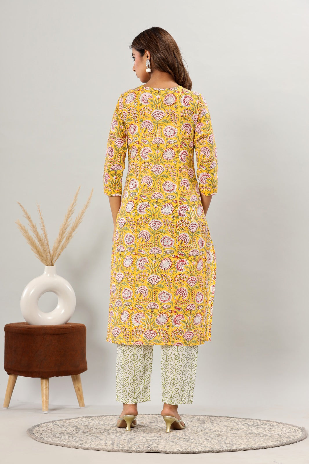cotton printed kurti pant set