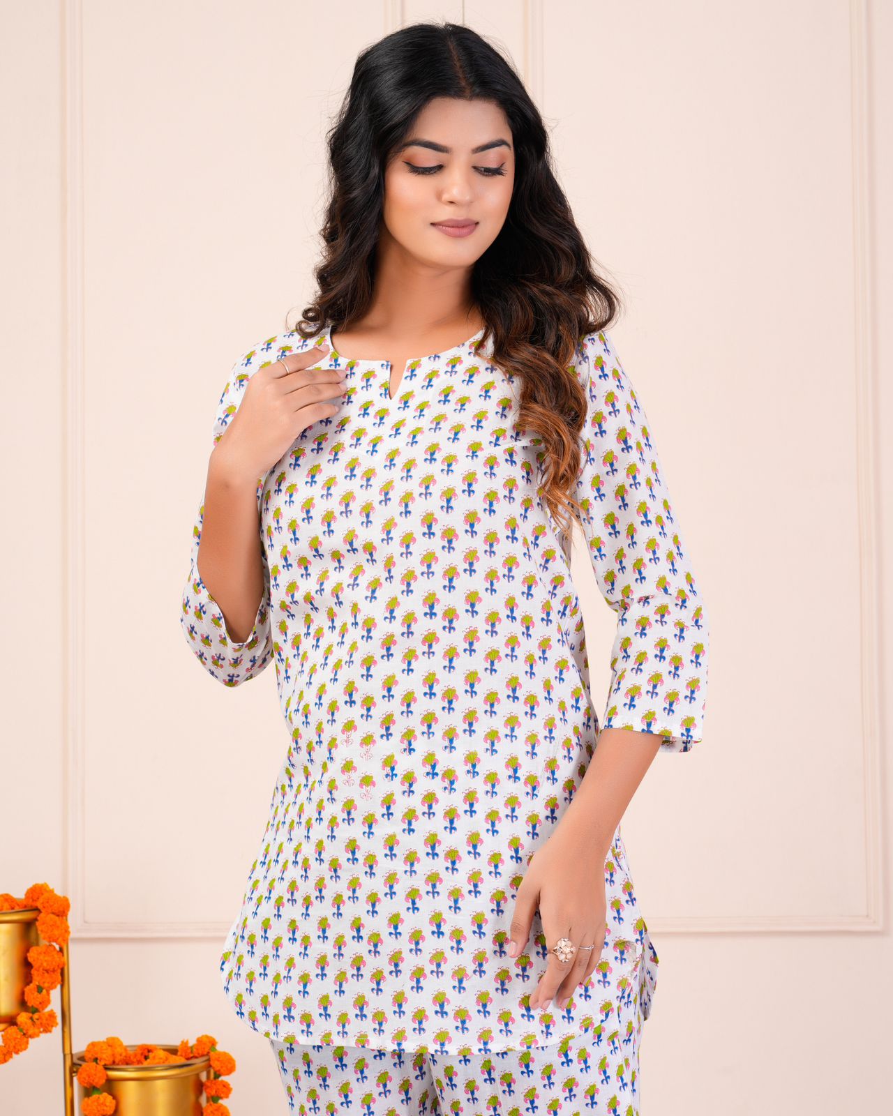 cotton printed night suit set