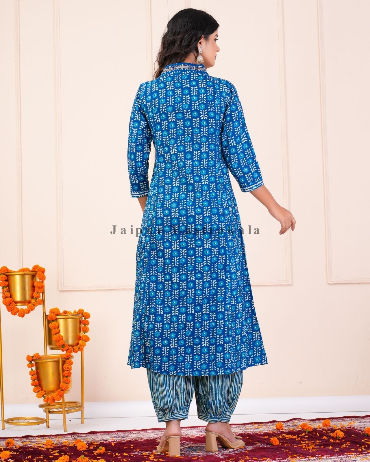 hand block printed kurta set with dupatta