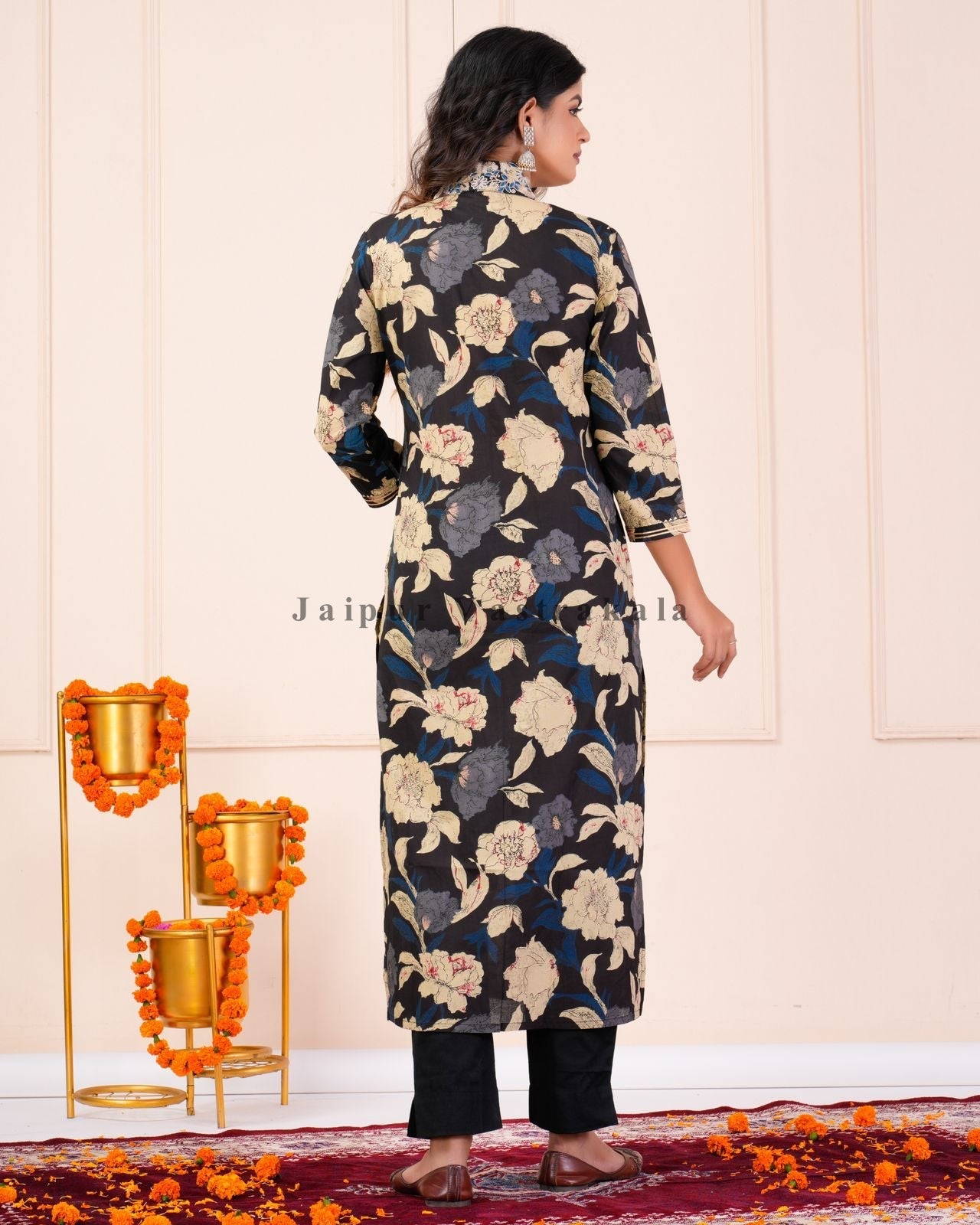 hand block printed kurta set with dupatta