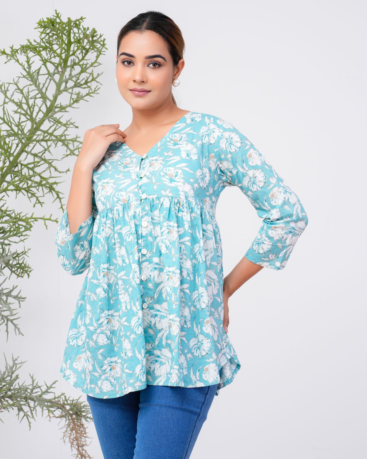 cotton printed top / dress