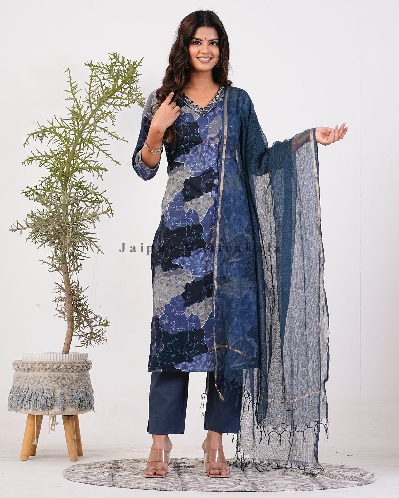 Sapphire Twilight Kota Doriya Dupatta Suit