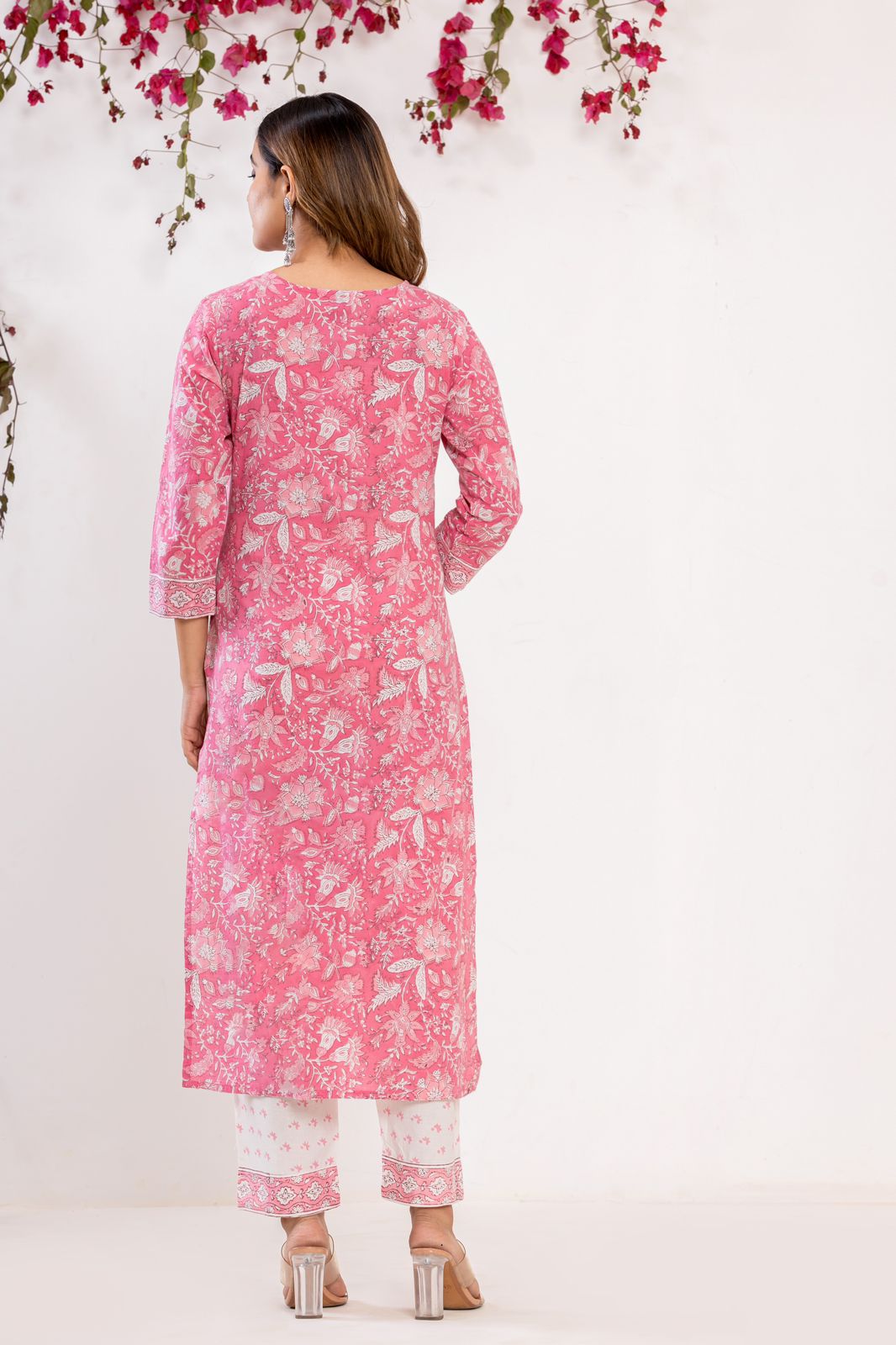 hand block printed kurta set with dupatta