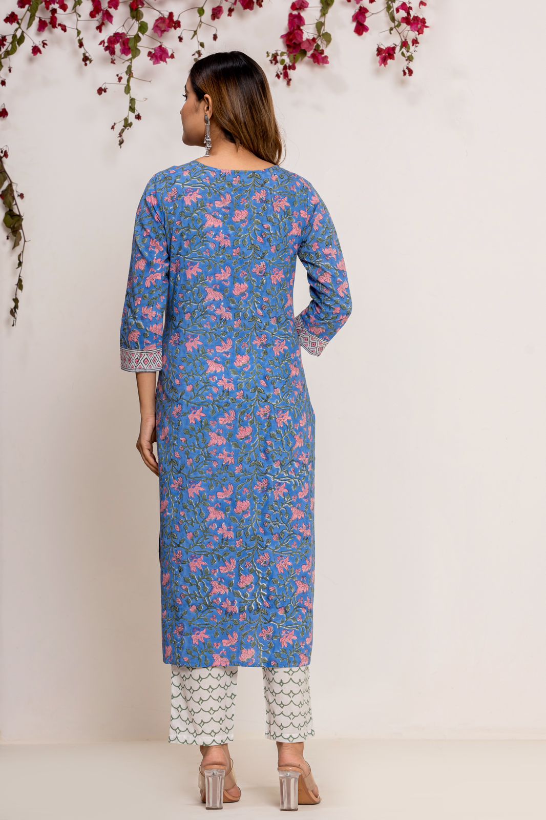 hand block printed kurta set with dupatta