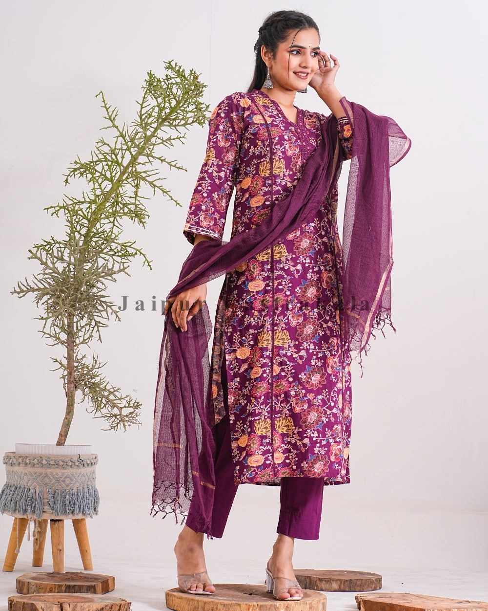 Mahogany Meadow Kota Doriya Dupatta Suit