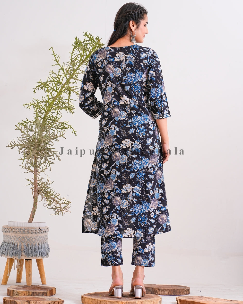 Twilight Black and Blue Kota Doriya Dupatta Suit