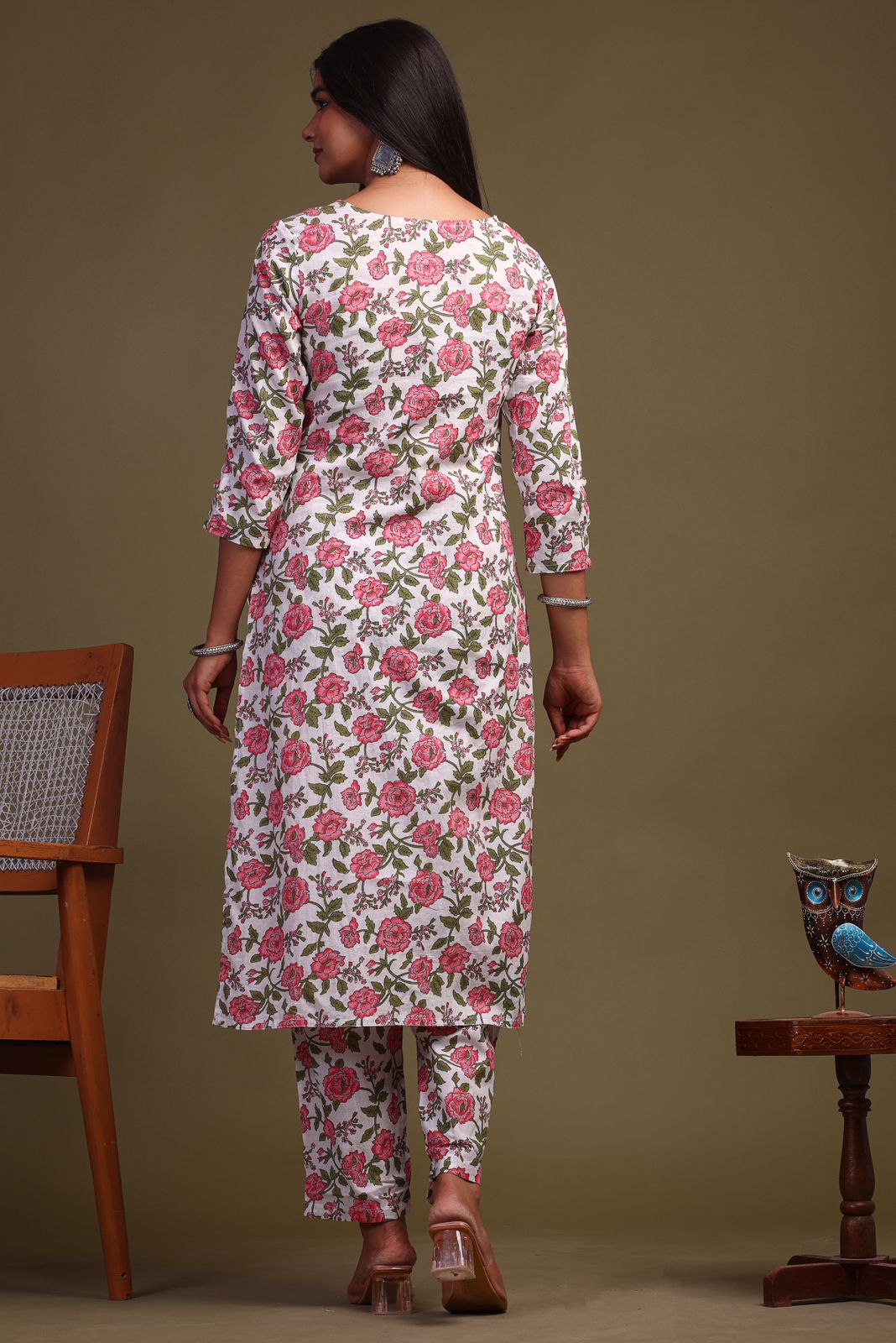 hand block printed kurta set with dupatta