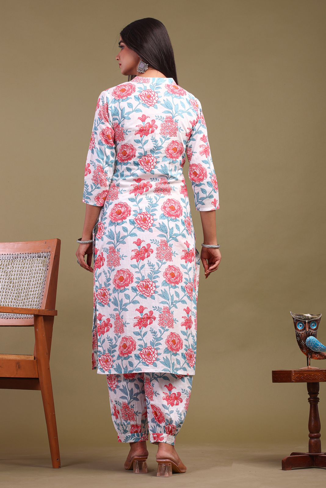 hand block printed kurta set with dupatta
