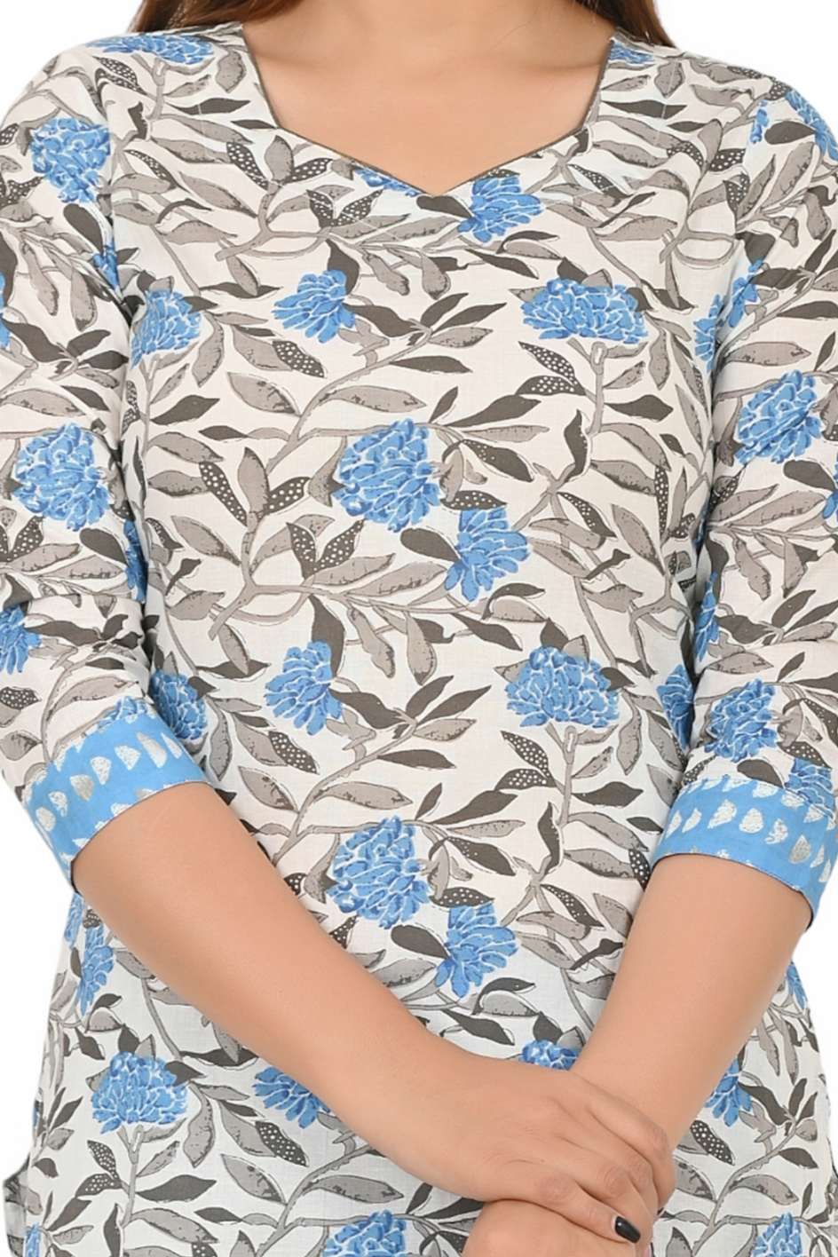 hand block printed kurta set with dupatta