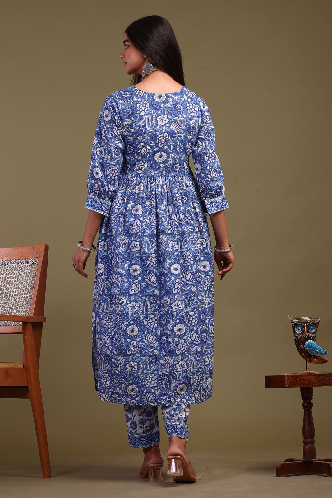 hand block printed kurta set with dupatta
