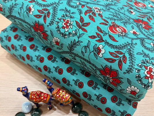 Cotton Printed Two Pc Fabric Set