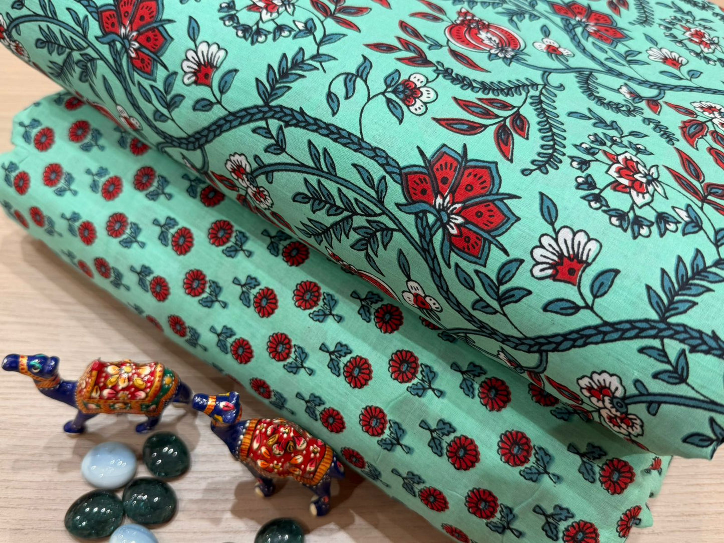 Cotton Printed Two Pc Fabric Set