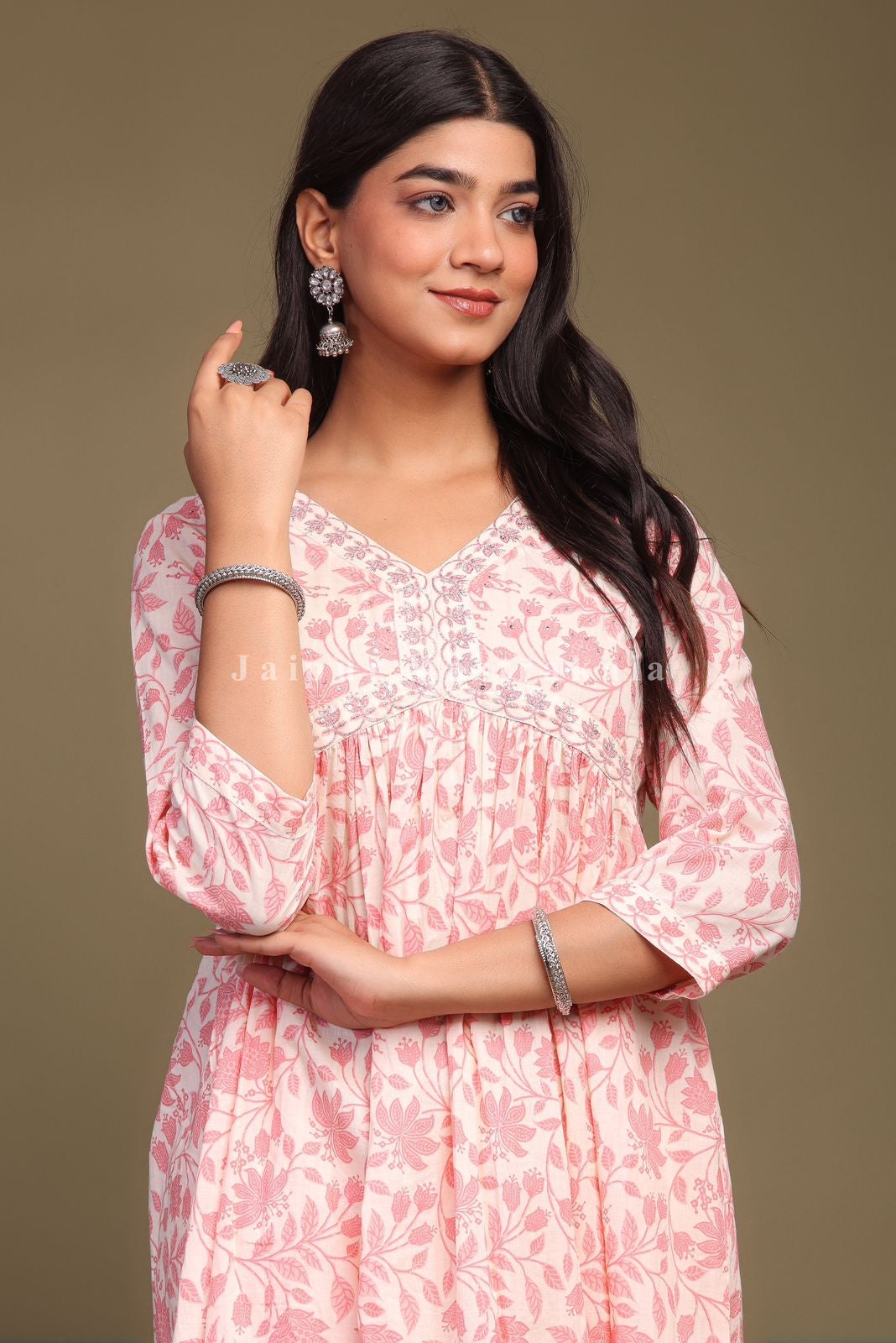 cotton printed kurti pant set