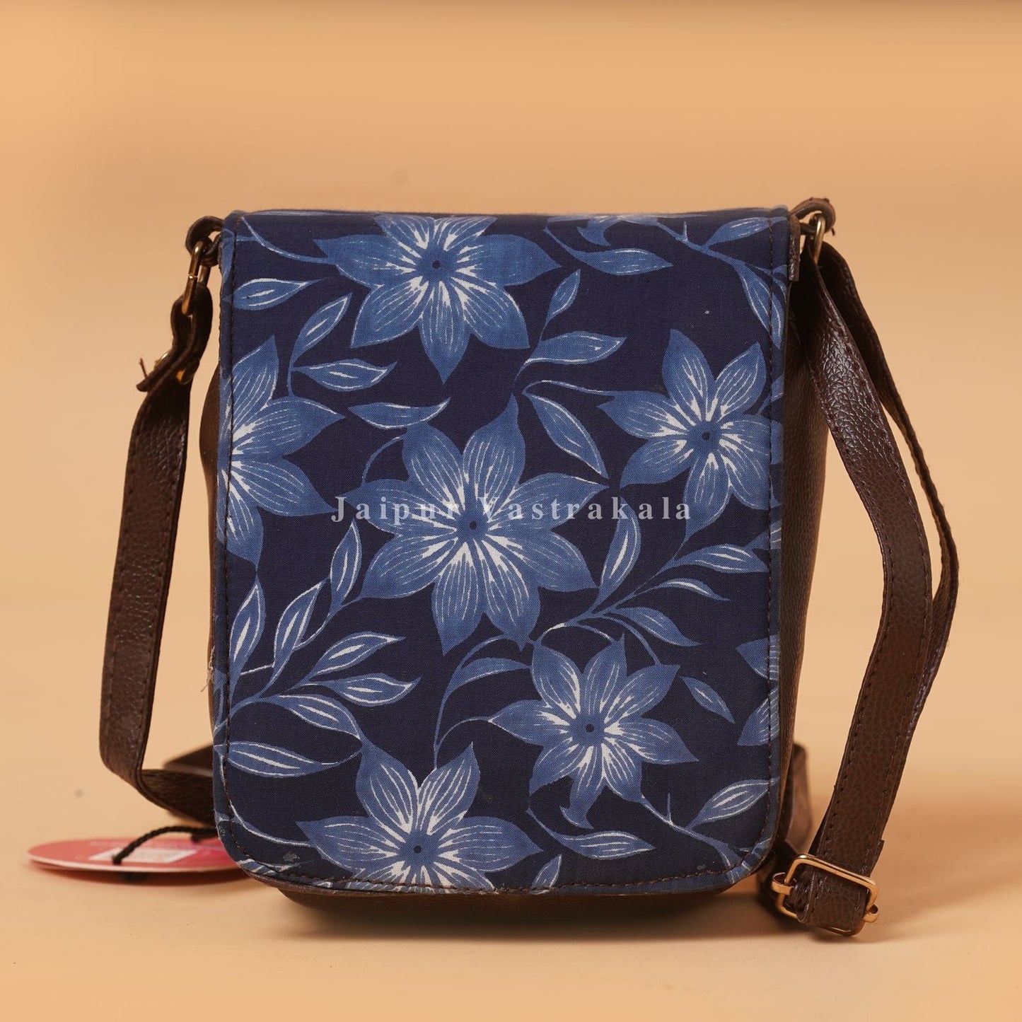 Blue Blossom Hardbox Flap Sling Bag
