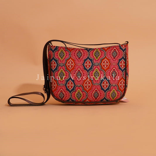 Pink Cascade Nylon Belt Sling Bag