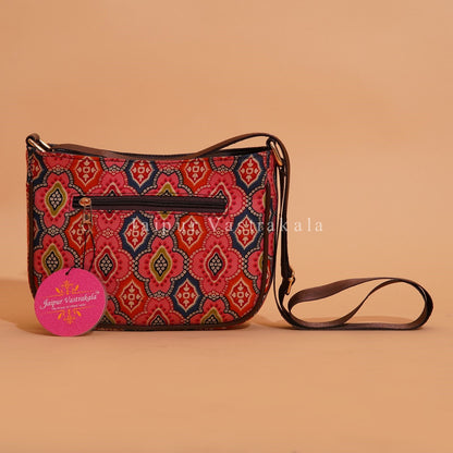 Pink Cascade Nylon Belt Sling Bag
