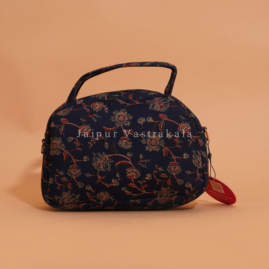 Blue Kalamkari Cotton Belt Sling Bag