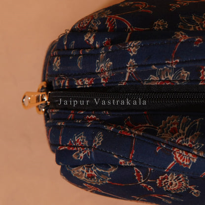 Blue Kalamkari Cotton Belt Sling Bag