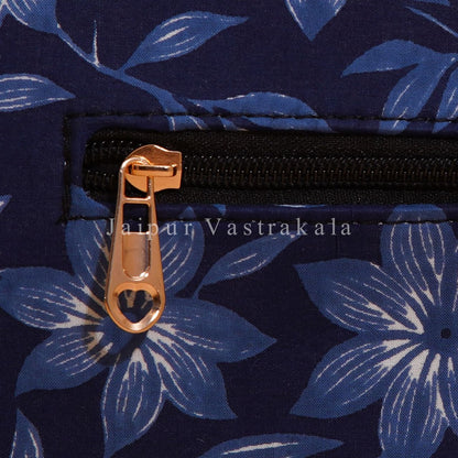 Blue Blossom Cotton Belt Sling Bag