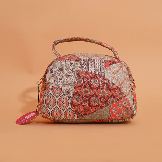 Orange Patchwork Cotton Belt Sling Bag