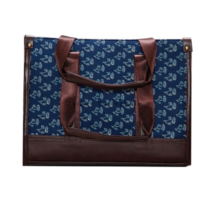 Indigo Booti Leather Finish Laptop Bag