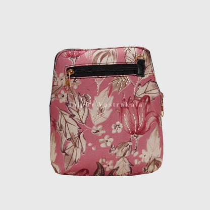 Pastel Pink Floral Basic Sling Bag Back View