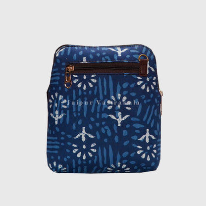 Indigo Print Basic Sling Bag Back