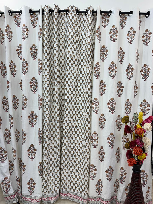 Amber Mustard Mix-Match Curtains 7ft (set of 2pcs + 2pcs)