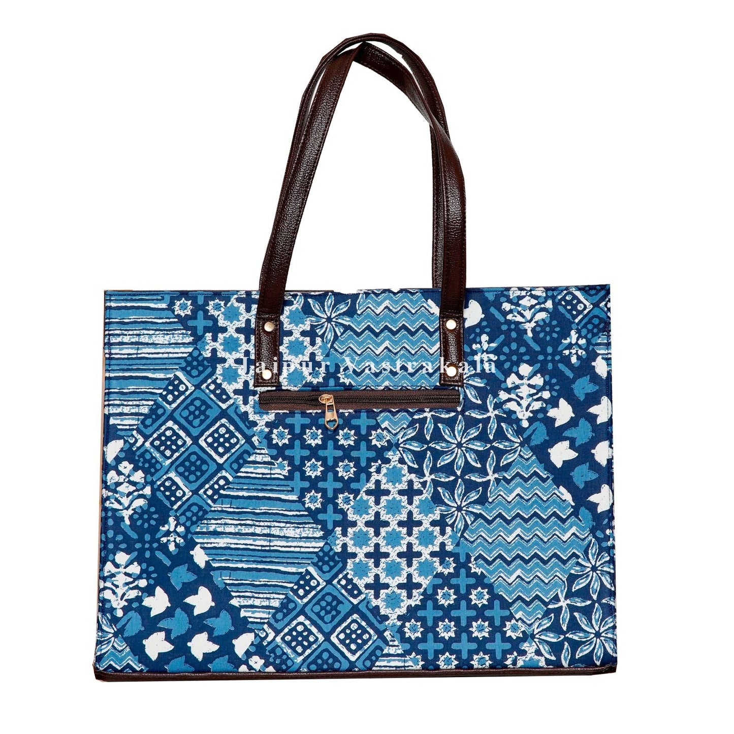 Indigo Patterns Large Hand Bag