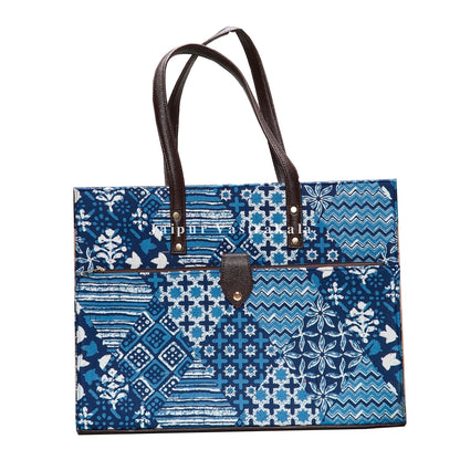 Indigo Patterns Large Hand Bag