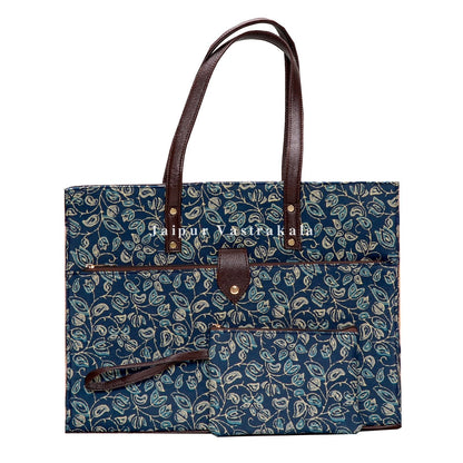 Indigo Leaf Large Hand Bag