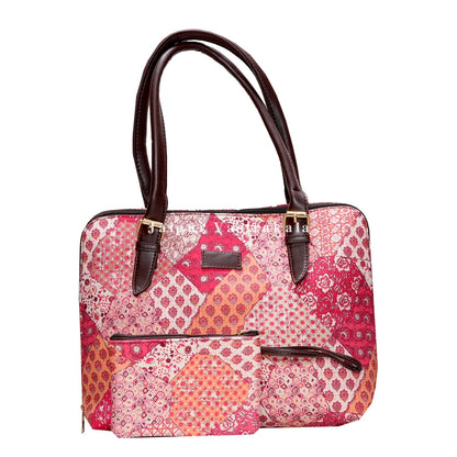 Pink Patch Work Hand Bag