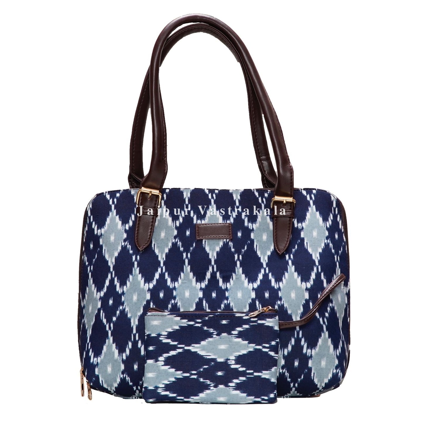 Indigo Mosaic Jute Hand Bag