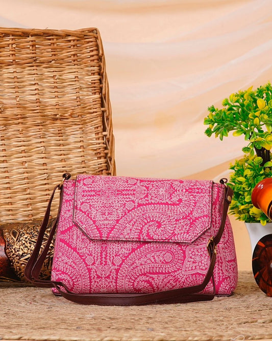 Pink Ethnic Sling Bag