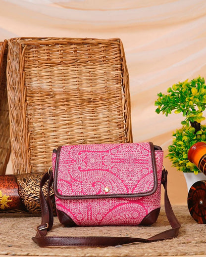 Ethnic Pink Regular Sling Bag