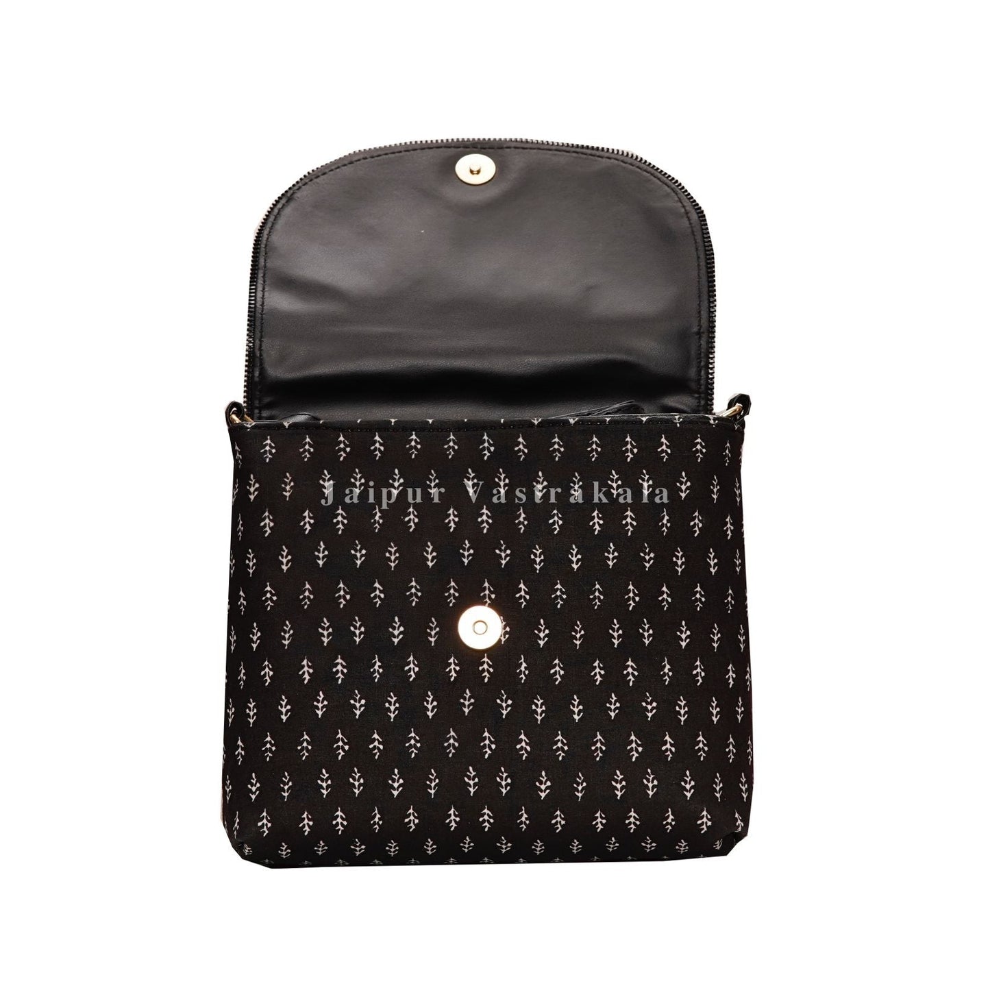 Black Booti Print Sling Bag