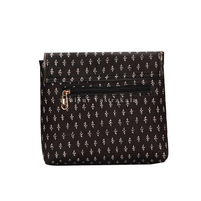 Black Booti Print Sling Bag