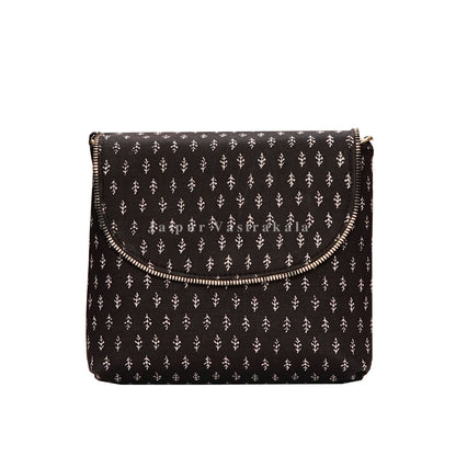 Black Booti Print Sling Bag