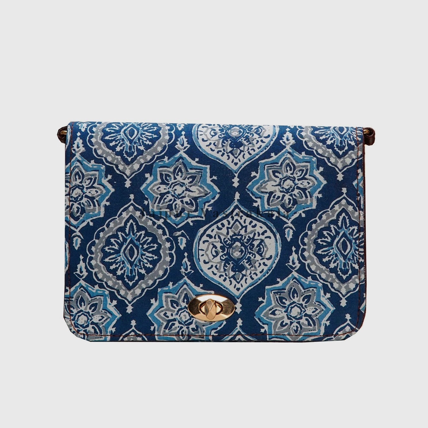 Blue Ajrakh Lock Sling Bag